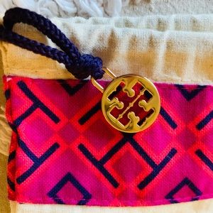 Tory Burch Drawstring Top Canvas Dust Bag With Logo Tag Like New